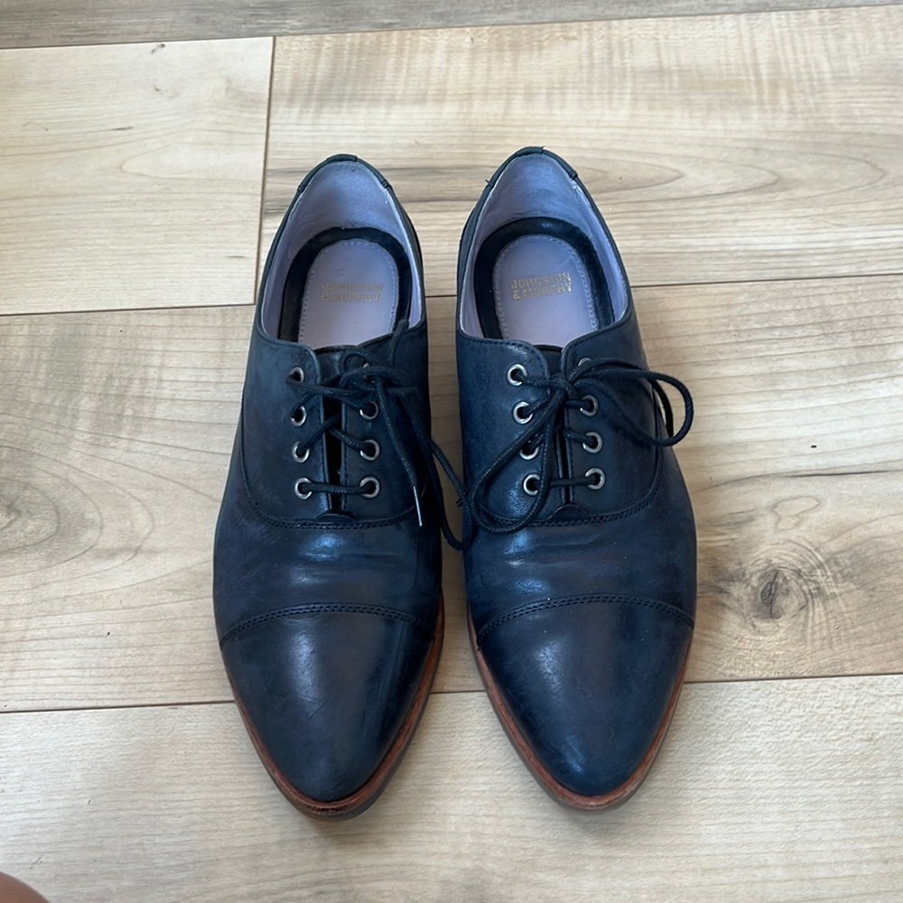 Black loafers in excellent condition.